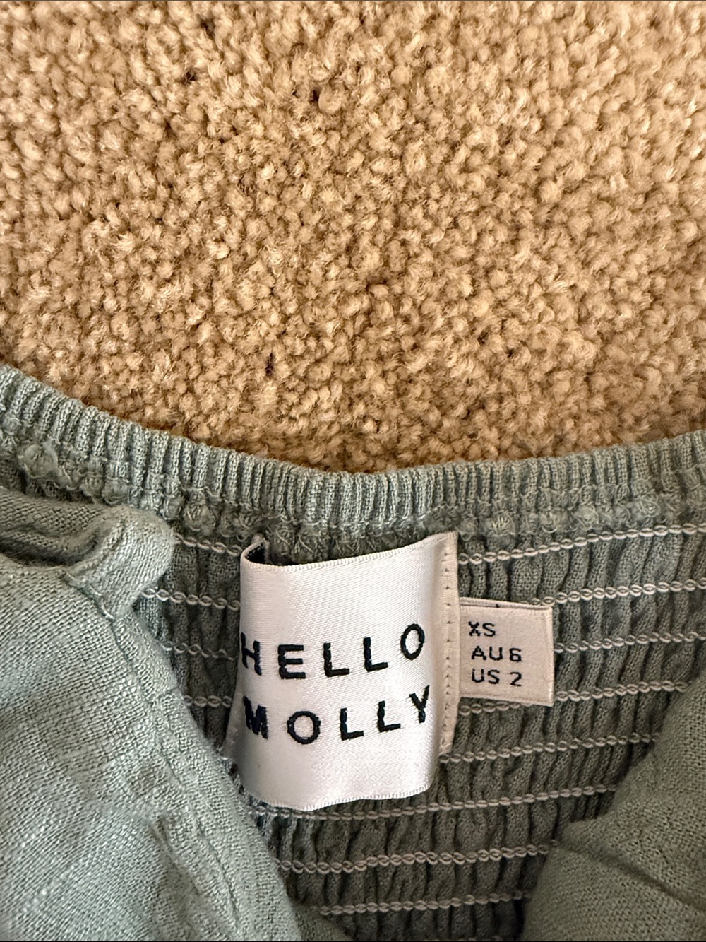 Hello Molly Sage Green Wide-Leg Tie Front Jumpsuit - Picture 3 of 3